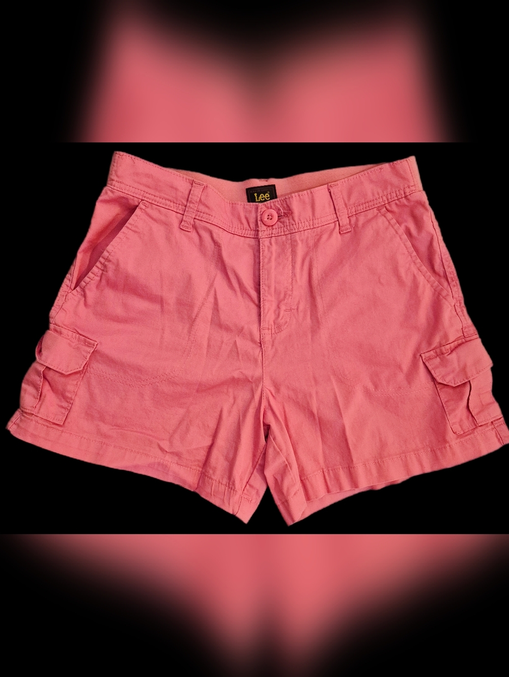 Lee High-Waist Cargo Shorts in Coral Pink